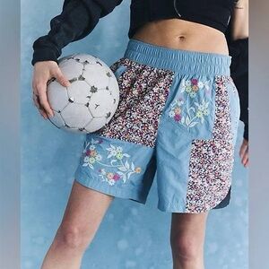 FP Movement Prime Time Shorts Embroidered Blue NWOT